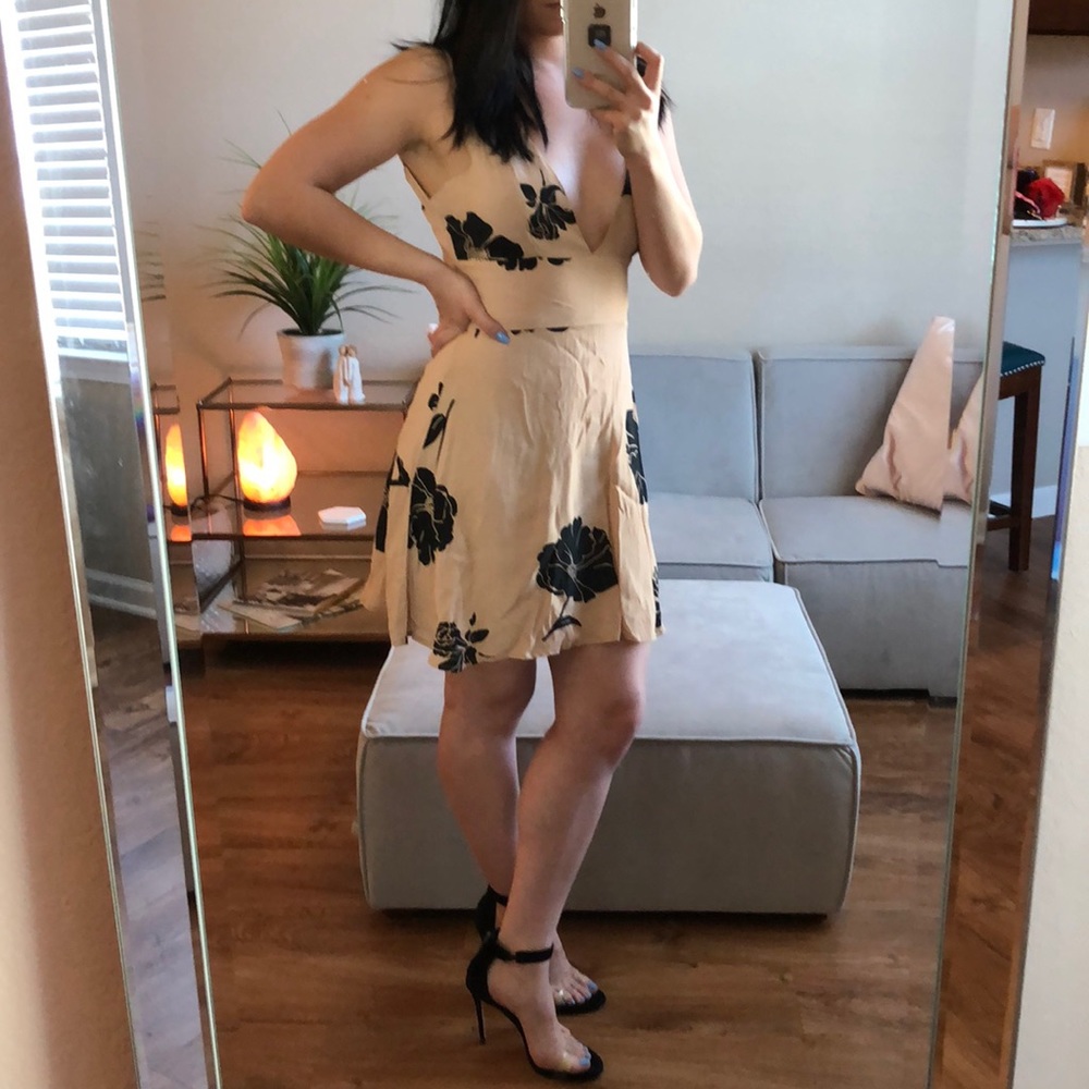 Privacy Please Nude/Black Floral Dress
